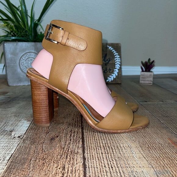 Tan sandals Joie opal chunky heel - Picture 1 of 13
